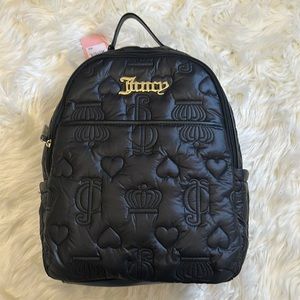 Juicy Couture Black Puffy Quilted Backpack